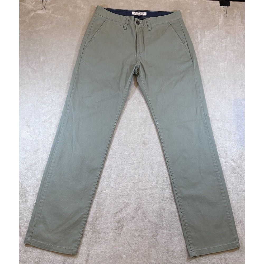 Flag & Anthem Pants Portland Chino Relaxed Fit Olive Green Size‎ 31x31